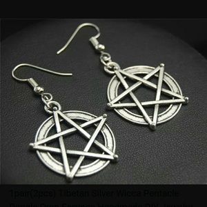 Pentagram earrings star w bonus crystals
